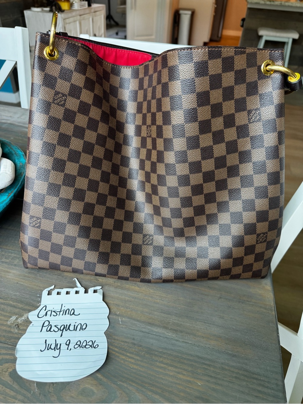 Louis Vuitton Graceful MM Damier Ebene Handbag Purse RARE AND DISCONTINUED - Picture 1 of 8